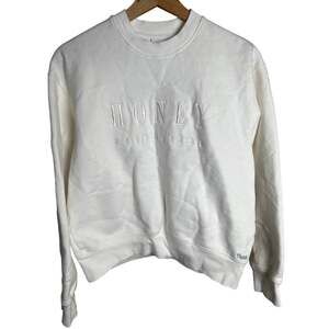 Aritzia TNA Sweatfleece Cozy XS Honey White Crewneck Pullover